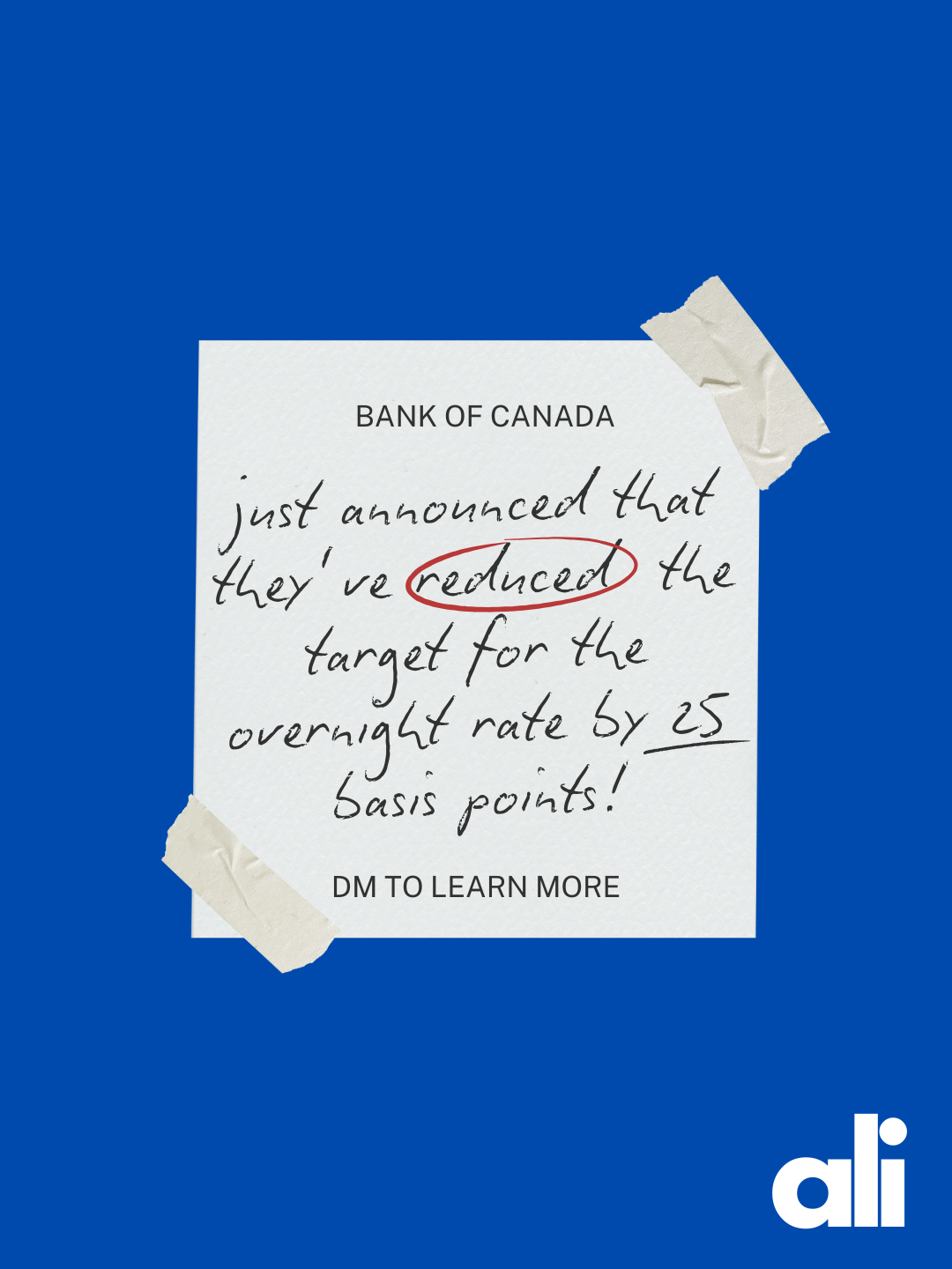 Bank of Canada lowers policy rate to 2¼%